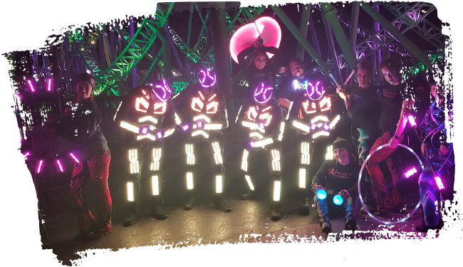 Specializing in Fire Shows Tron Suits Light Show